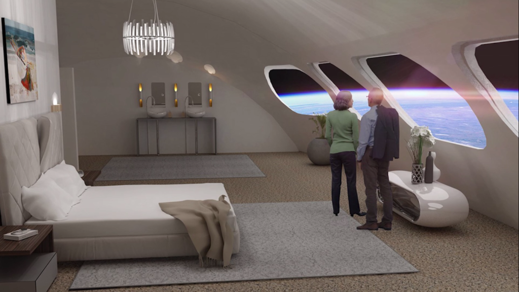 Interior design of space hotel